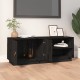 Fekete tömör fenyőfa tv-szekrény 105 x 34 x 40 cm Fekete tömör fenyőfa tv-szekrény 105 x 34 x 40 cm