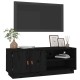 Fekete tömör fenyőfa tv-szekrény 105 x 34 x 40 cm Fekete tömör fenyőfa tv-szekrény 105 x 34 x 40 cm