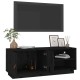 Fekete tömör fenyőfa tv-szekrény 105 x 34 x 40 cm Fekete tömör fenyőfa tv-szekrény 105 x 34 x 40 cm