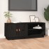 Fekete tömör fenyőfa tv-szekrény 105 x 34 x 40 cm