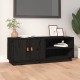 Fekete tömör fenyőfa tv-szekrény 105 x 34 x 40 cm Fekete tömör fenyőfa tv-szekrény 105 x 34 x 40 cm
