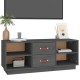 Szürke tömör fenyőfa tv-szekrény 100x34x40 cm Szürke tömör fenyőfa tv-szekrény 100x34x40 cm