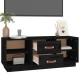 Fekete tömör fenyőfa tv-szekrény 100 x 34 x 40 cm Fekete tömör fenyőfa tv-szekrény 100 x 34 x 40 cm