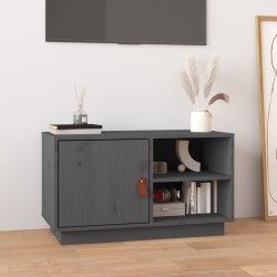 Szürke tömör fenyőfa tv-szekrény 70 x 34 x 40 cm