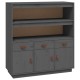 Szürke tömör fenyőfa magasszekrény 100 x 40 x 108,5 cm