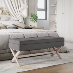 Sötétszürke szövet tárolóülőke 110 x 45 x 49 cm