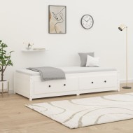 2ft6 small single fehér tömör fenyőfa nappali ágy 75x190 cm