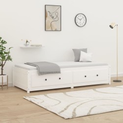 2ft6 small single fehér tömör fenyőfa nappali ágy 75x190 cm