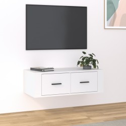 Fehér szerelt fa függő tv-szekrény 80 x 36 x 25 cm