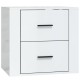 Magasfényű fehér falra szerelhető éjjeliszekrény 50x36x47 cm