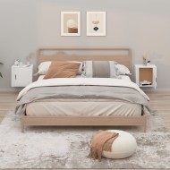 2 db magasfényű fehér fali éjjeliszekrény 50x30x47 cm