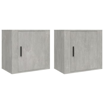 2 db betonszürke falra szerelhető éjjeliszekrény 50x30x47 cm