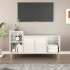 Fehér magasfényű szerelt fa tv-szekrény 100x35x55 cm