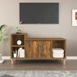 Füstös tölgyszínű szerelt fa tv-szekrény 100x35x55 cm