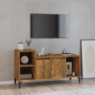 Füstös tölgyszínű szerelt fa tv-szekrény 100x35x55 cm