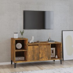 Füstös tölgyszínű szerelt fa tv-szekrény 100x35x55 cm