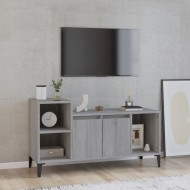 Szürke sonoma színű szerelt fa tv-szekrény 100x35x55 cm