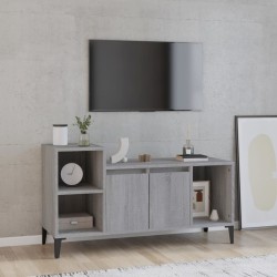 Szürke sonoma színű szerelt fa tv-szekrény 100x35x55 cm