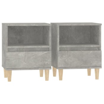 2 db betonszürke éjjeliszekrény 40x35x50 cm
