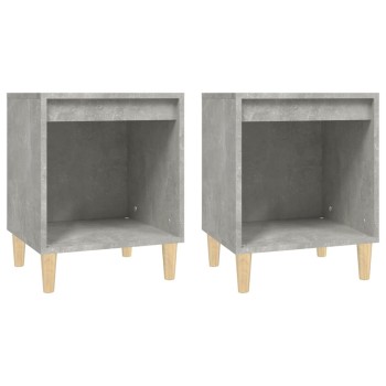 2 db betonszürke éjjeliszekrény 40x35x50 cm