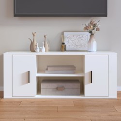 Fehér szerelt fa tv-szekrény 100 x 35 x 40 cm