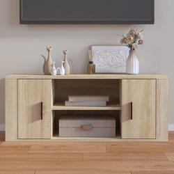 Sonoma tölgyszínű szerelt fa tv-szekrény 100 x 35 x 40 cm