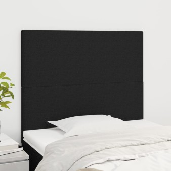Fekete szövet fejtámla 90x5x118/128 cm