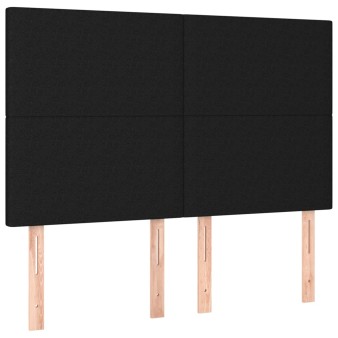 Fekete szövet fejtámla 144x5x118/128 cm