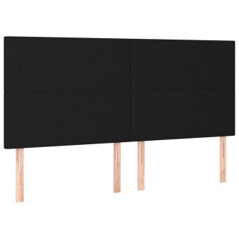 Fekete szövet fejtámla 160x5x118/128 cm