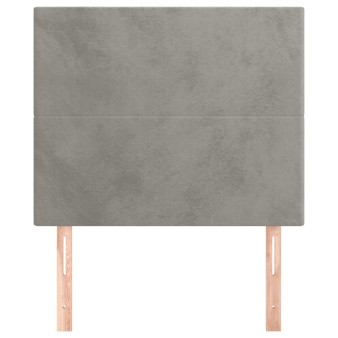 Világosszürke bársony fejtámla 80x5x118/128 cm