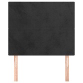 Fekete bársony fejtámla 80x5x118/128 cm