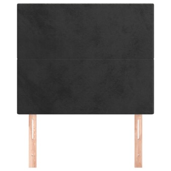 Fekete bársony fejtámla 80x5x118/128 cm