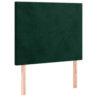 Sötétzöld bársony fejtámla 80x5x118/128 cm