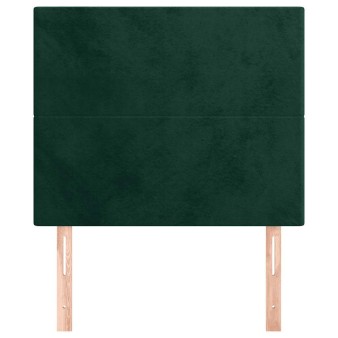 Sötétzöld bársony fejtámla 80x5x118/128 cm