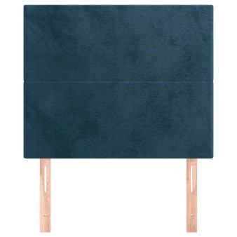 Sötétkék bársony fejtámla 80x5x118/128 cm