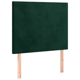 Sötétzöld bársony fejtámla 90x5x118/128 cm