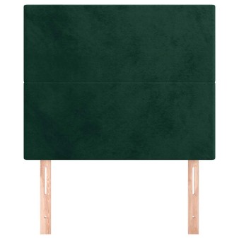 Sötétzöld bársony fejtámla 90x5x118/128 cm