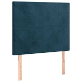 Sötétkék bársony fejtámla 90x5x118/128 cm