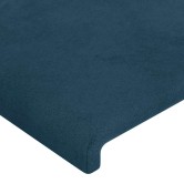 Sötétkék bársony fejtámla 90x5x118/128 cm