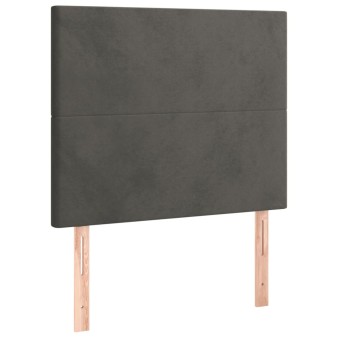 Sötétszürke bársony fejtámla 100x5x118/128 cm