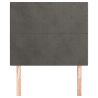 Sötétszürke bársony fejtámla 100x5x118/128 cm