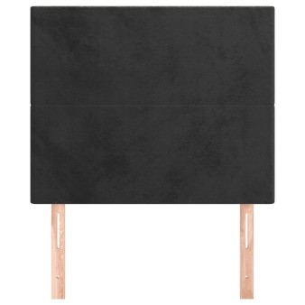 Fekete bársony fejtámla 100x5x118/128 cm