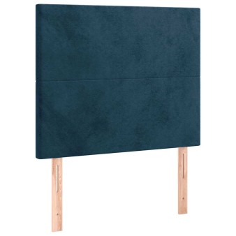 Sötétkék bársony fejtámla 100x5x118/128 cm