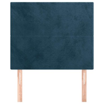 Sötétkék bársony fejtámla 100x5x118/128 cm