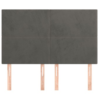 Sötétszürke bársony fejtámla 144x5x118/128 cm