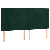 Sötétzöld bársony fejtámla 180x5x118/128 cm