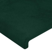 Sötétzöld bársony fejtámla 180x5x118/128 cm