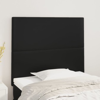 Fekete műbőr fejtámla 80x5x118/128 cm
