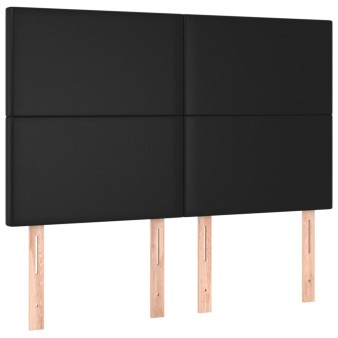 Fekete műbőr fejtámla 144x5x118/128 cm