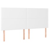 Fehér műbőr fejtámla 160x5x118/128 cm